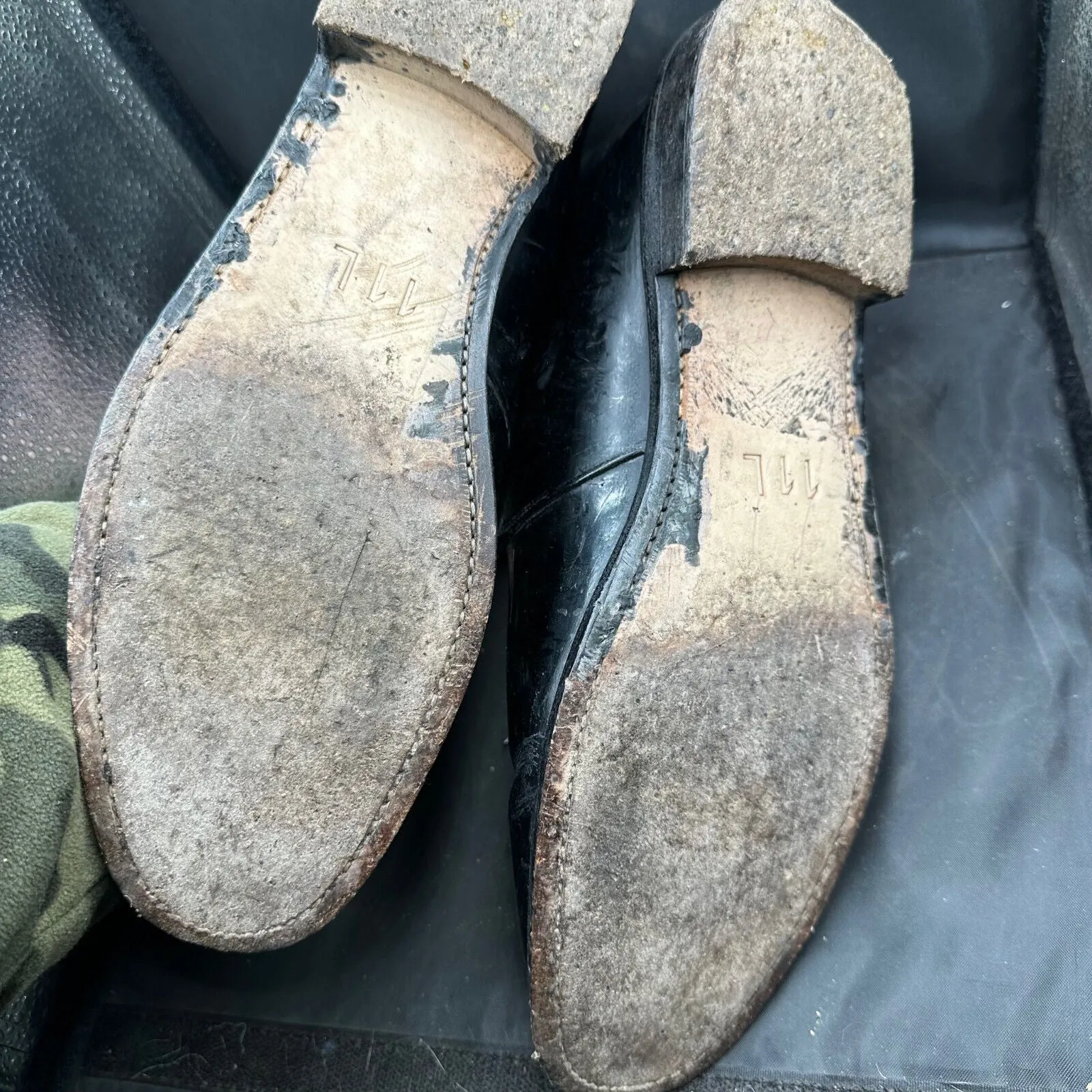 British Army Black Leather Officers Dress Boots - Size EU 45 - UK 11L