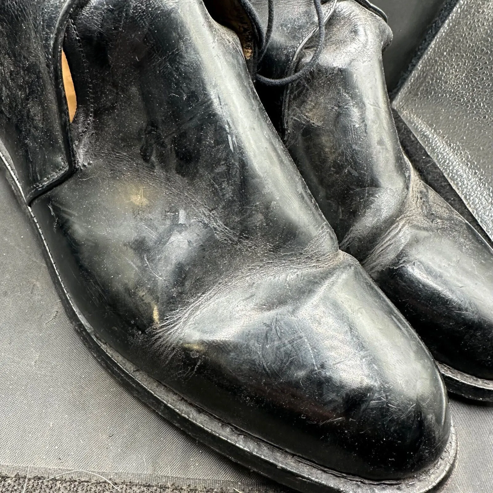 British Army Black Leather Officers Dress Boots - Size EU 45 - UK 11L