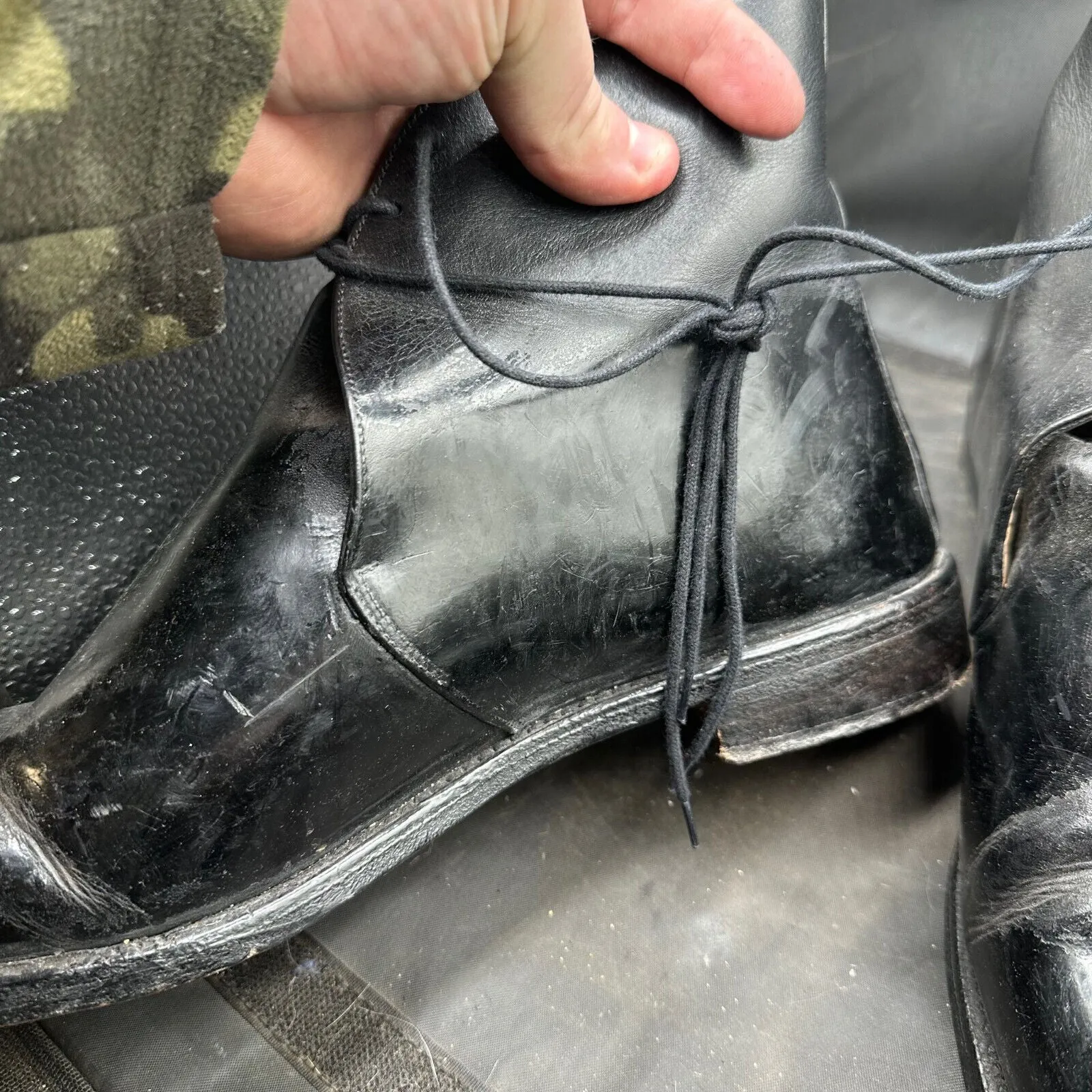 British Army Black Leather Officers Dress Boots - Size EU 45 - UK 11L