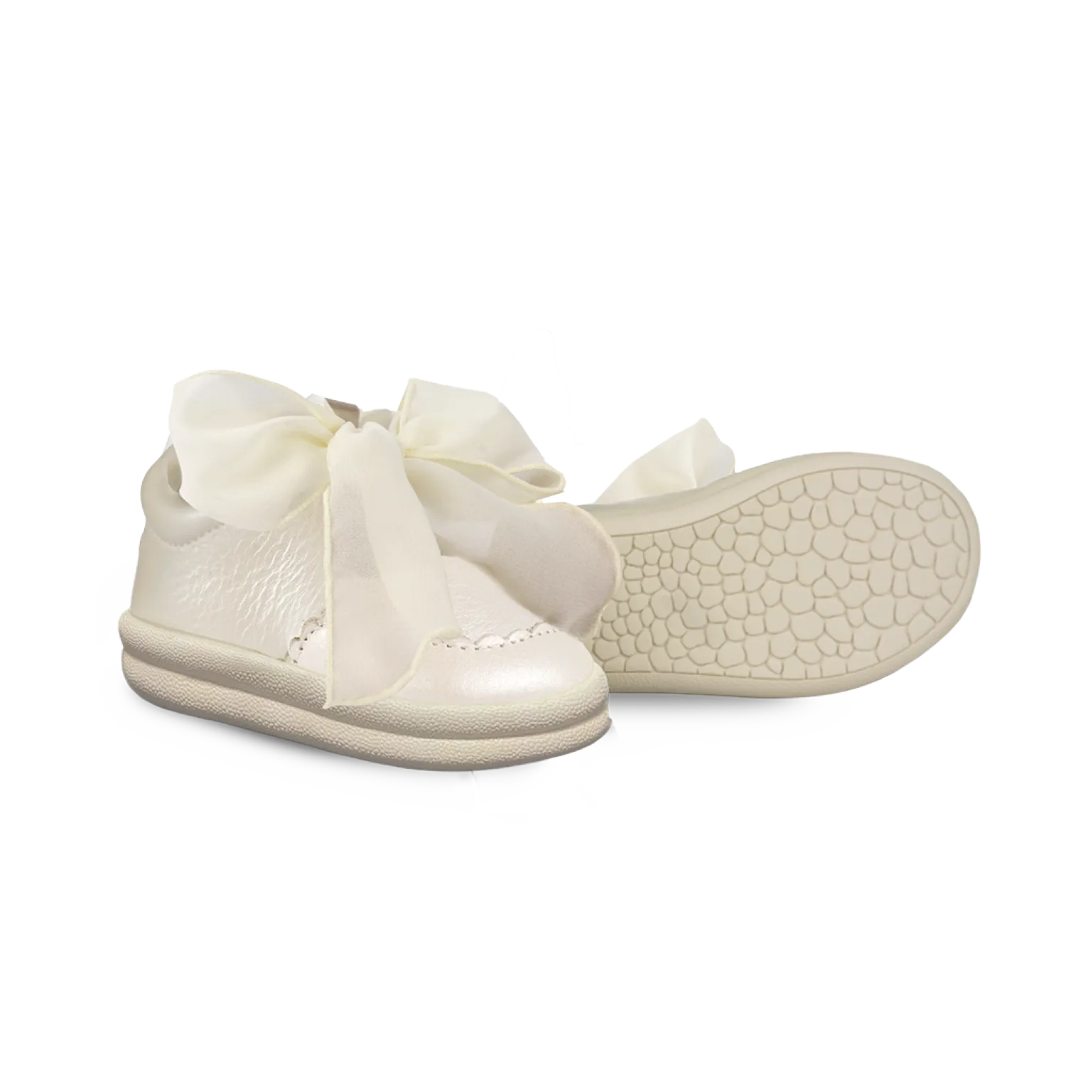 Brookli Sneakers | Off White Metallic Leather