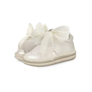 Brookli Sneakers | Off White Metallic Leather