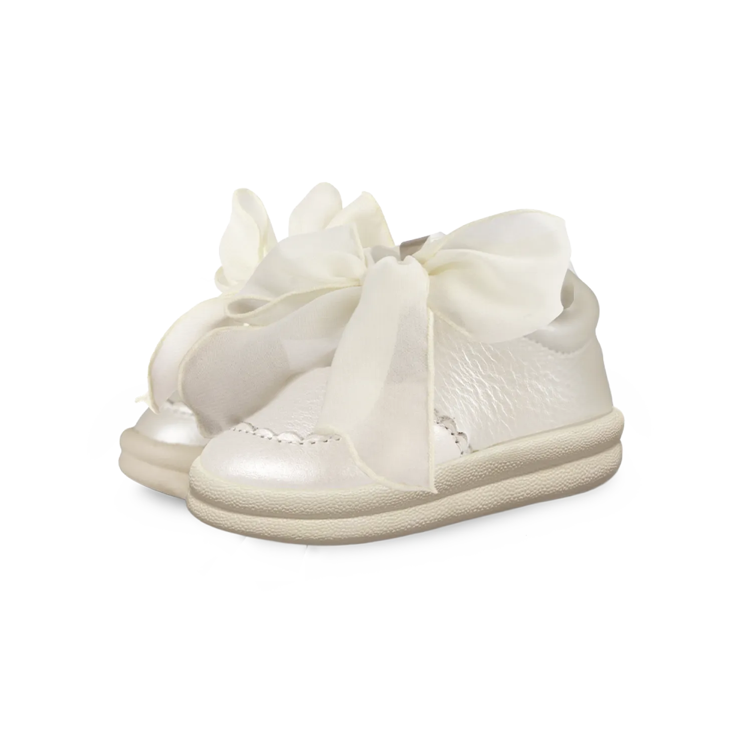 Brookli Sneakers | Off White Metallic Leather
