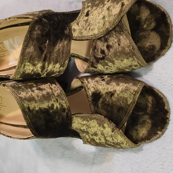 CAbi Velvet Block Heel Sandal