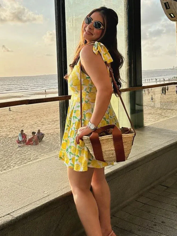 Camille – Vibrant Lemon Summer Women's Dress