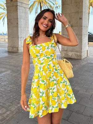 Camille – Vibrant Lemon Summer Women's Dress