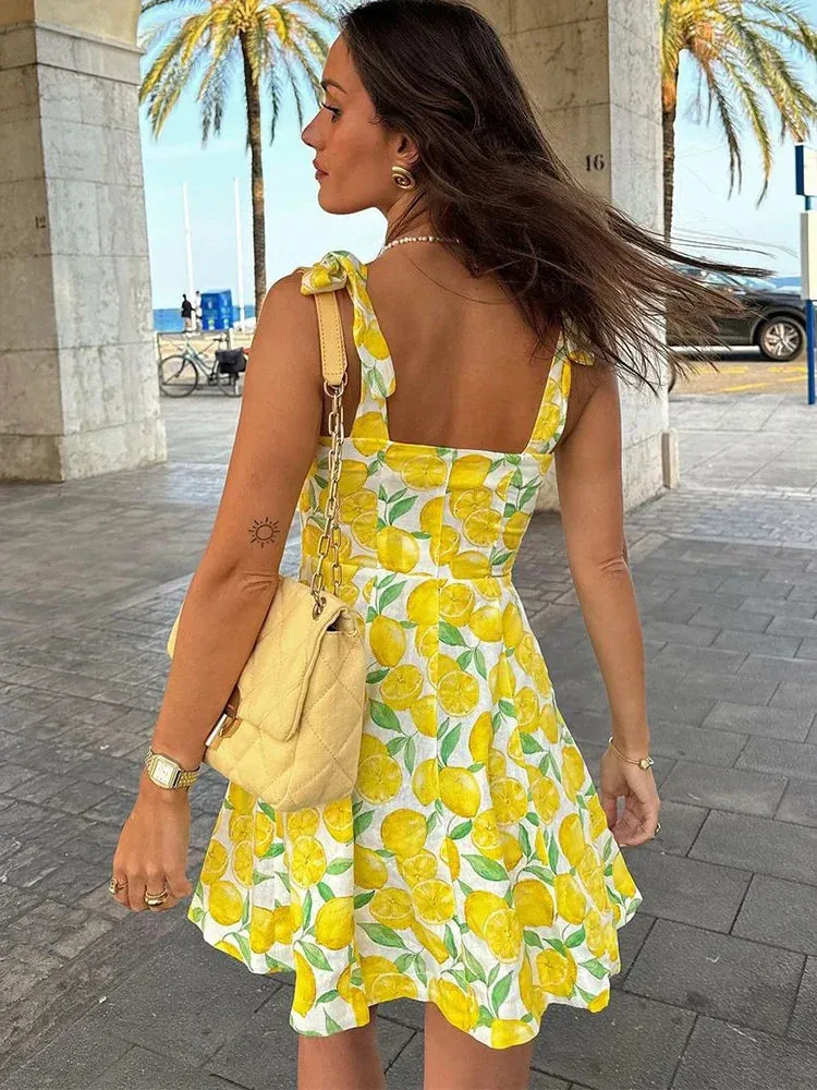 Camille – Vibrant Lemon Summer Women's Dress