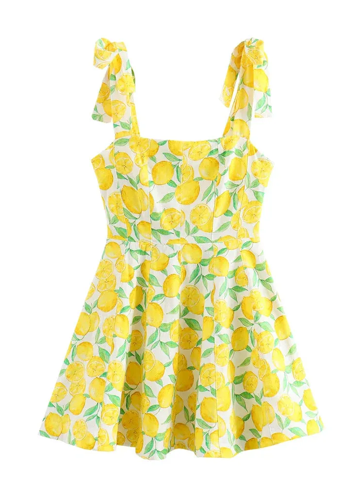 Camille – Vibrant Lemon Summer Women's Dress