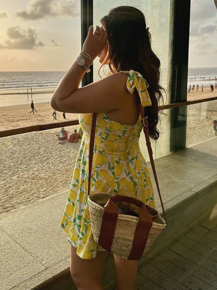 Camille – Vibrant Lemon Summer Women's Dress