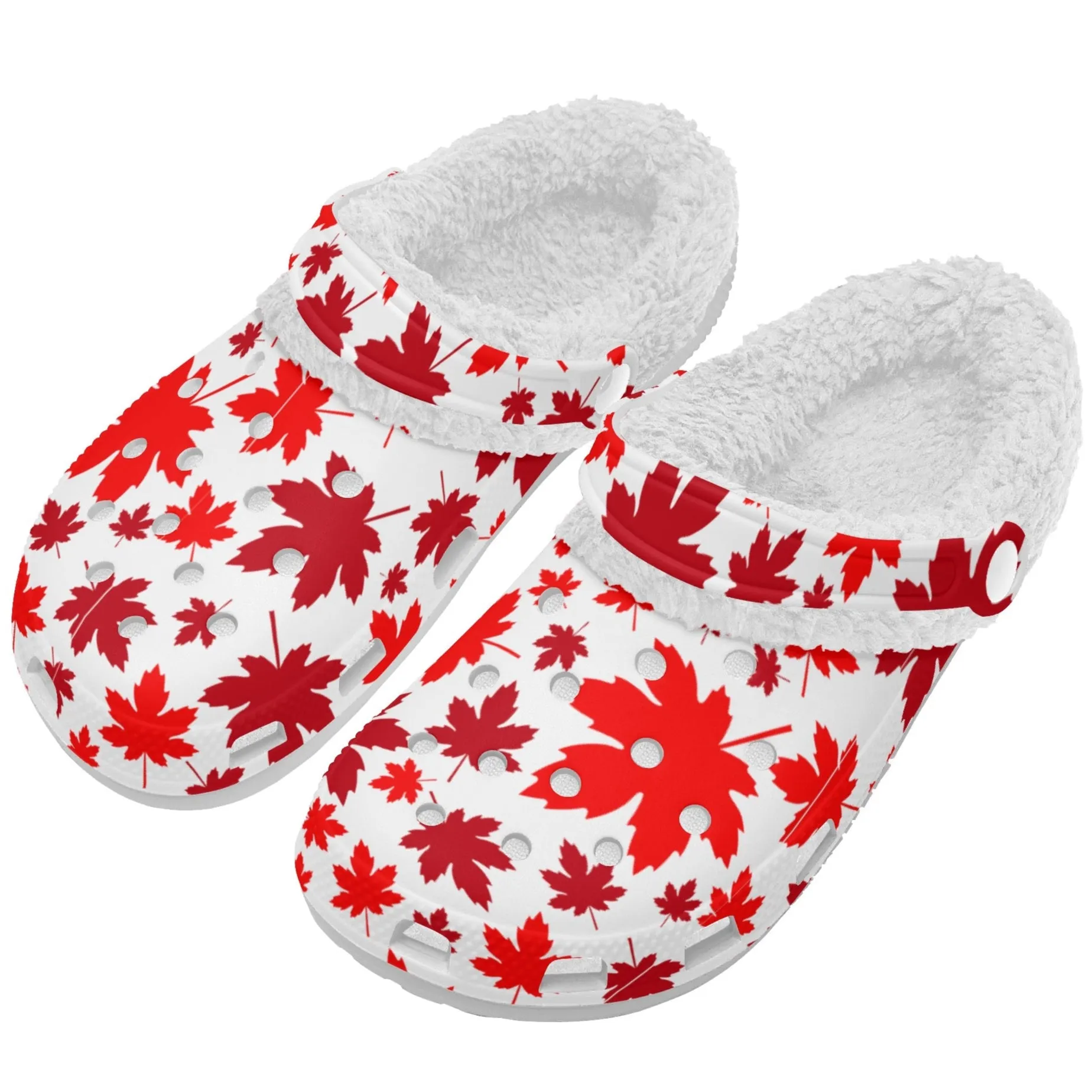 Canadian Maple Leaves | Fleece-Lined Clog Slippers | Cozy, Versatile & Built for Everyday Comfort