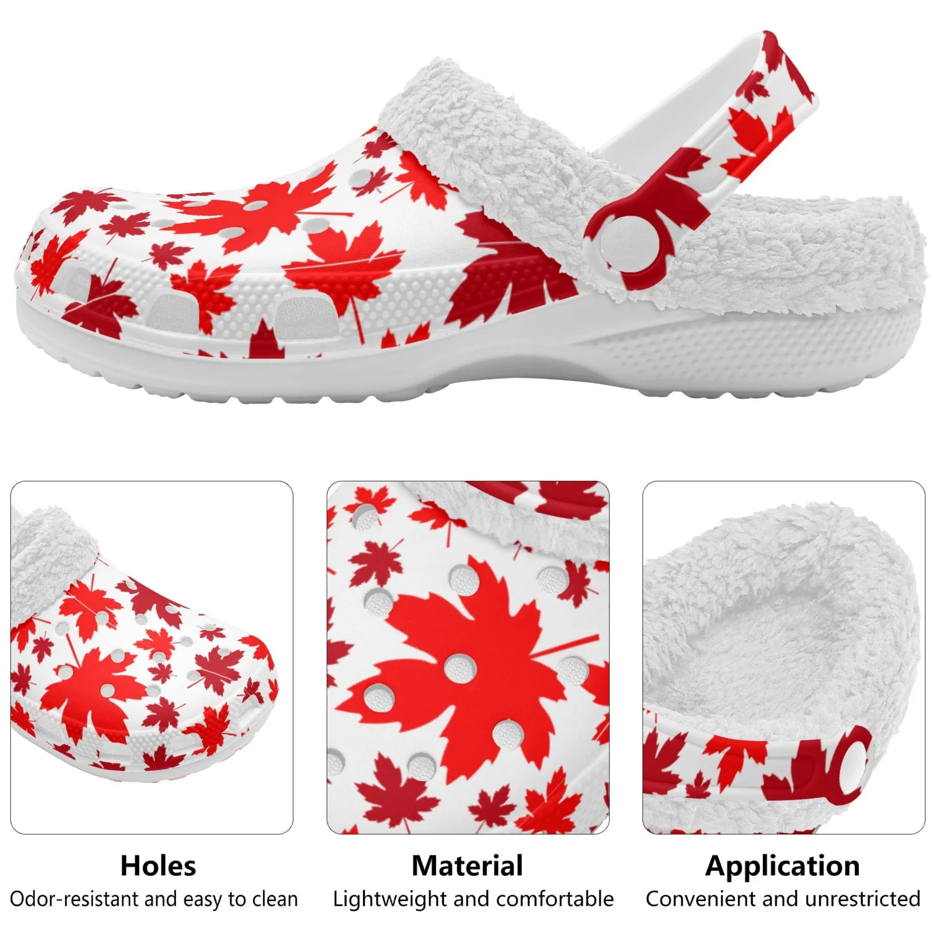 Canadian Maple Leaves | Fleece-Lined Clog Slippers | Cozy, Versatile & Built for Everyday Comfort