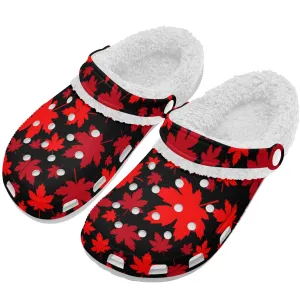 Canadian Maple Leaves | Fleece-Lined Clog Slippers | Cozy, Versatile & Built for Everyday Comfort