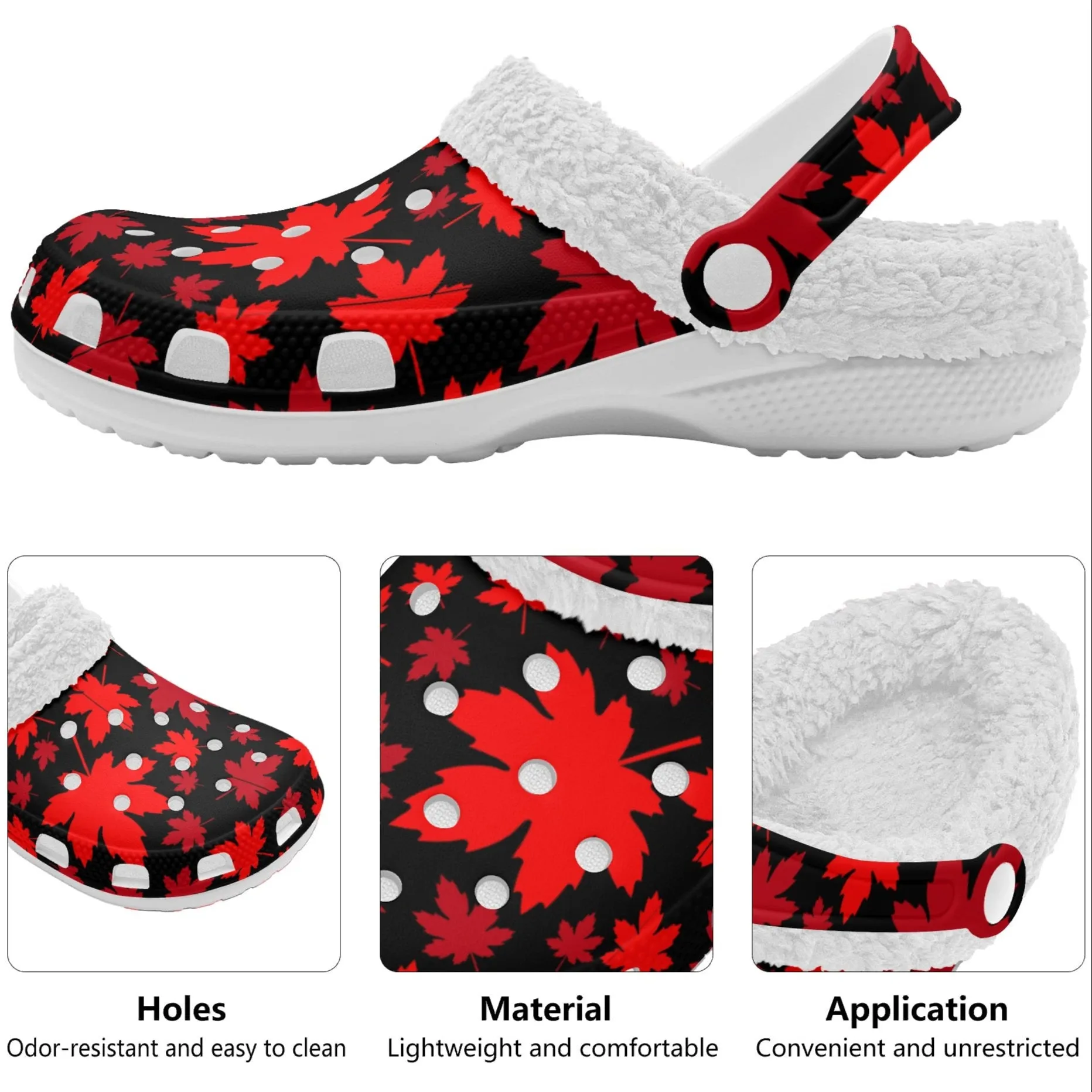 Canadian Maple Leaves | Fleece-Lined Clog Slippers | Cozy, Versatile & Built for Everyday Comfort