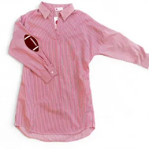 Caryn Lawn - Preppy Game Day Striped Dress - Red/White