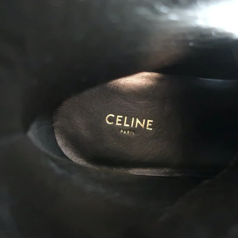 Celine Bulky Lace-Up Combat Boots Dark Brown Leather Size 37 NEW