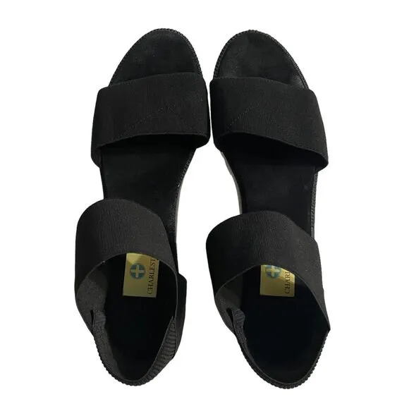 CHARLESTON SHOE CO. Original Monterey Sandal. Black insoles, black straps. Sz 10