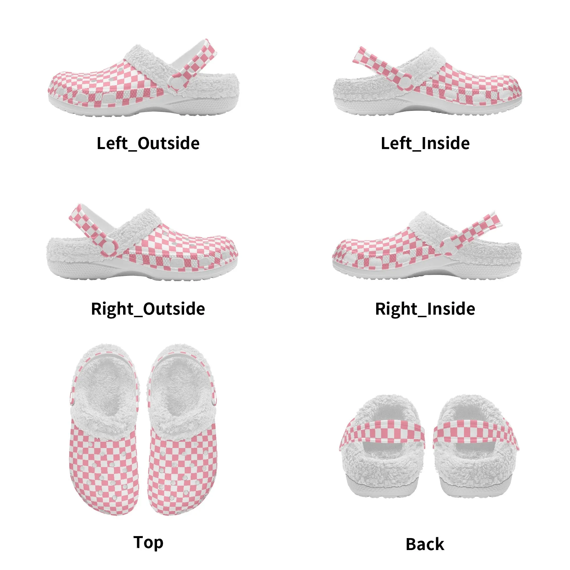 Checkered Pastels | Fleece-Lined Clog Slippers - Cozy, Versatile & Made for Everyday Comfort