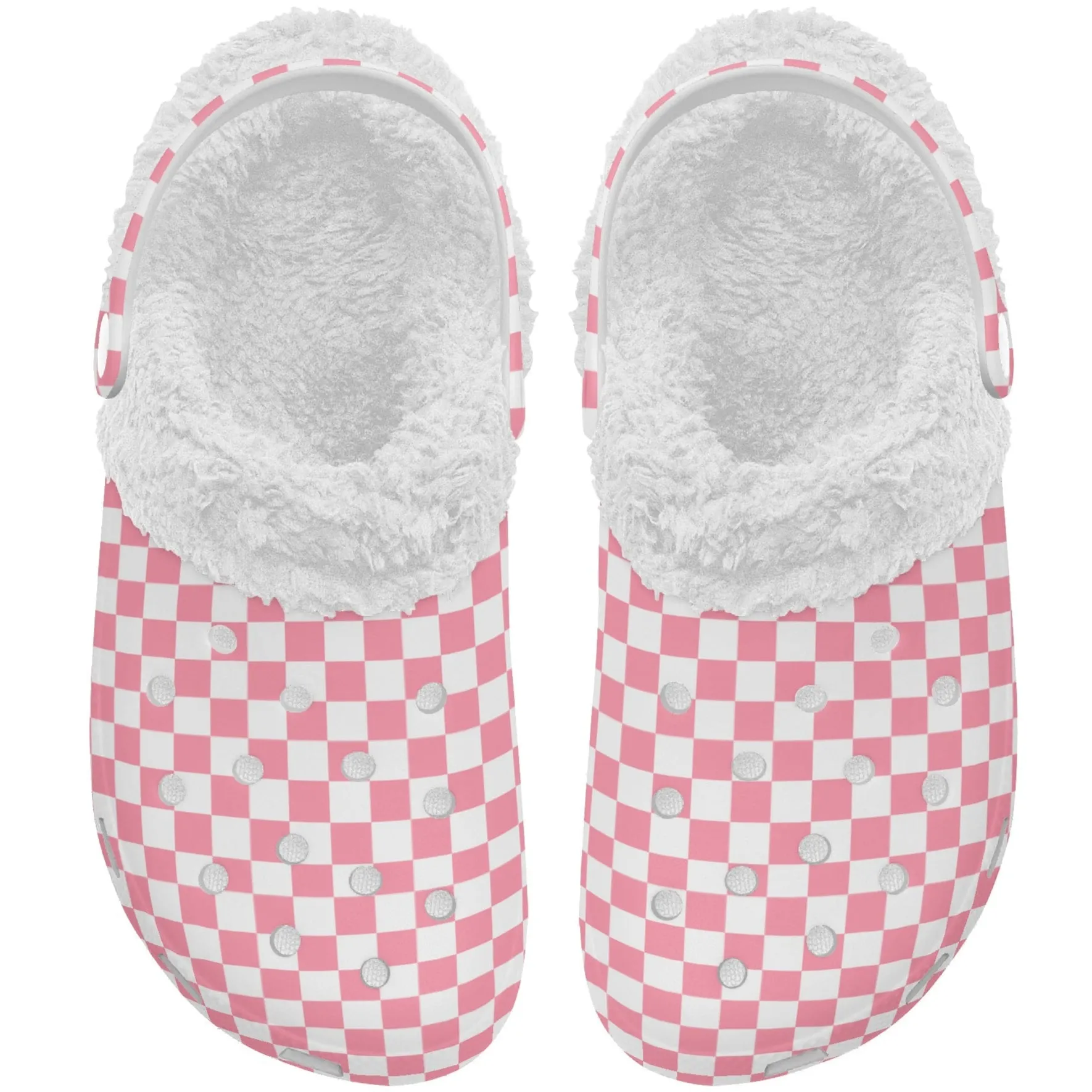 Checkered Pastels | Fleece-Lined Clog Slippers - Cozy, Versatile & Made for Everyday Comfort