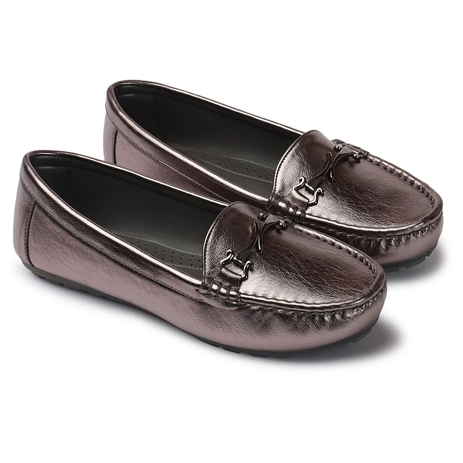 Chic & Elegant Textured Loafers With Cushioned Footbed