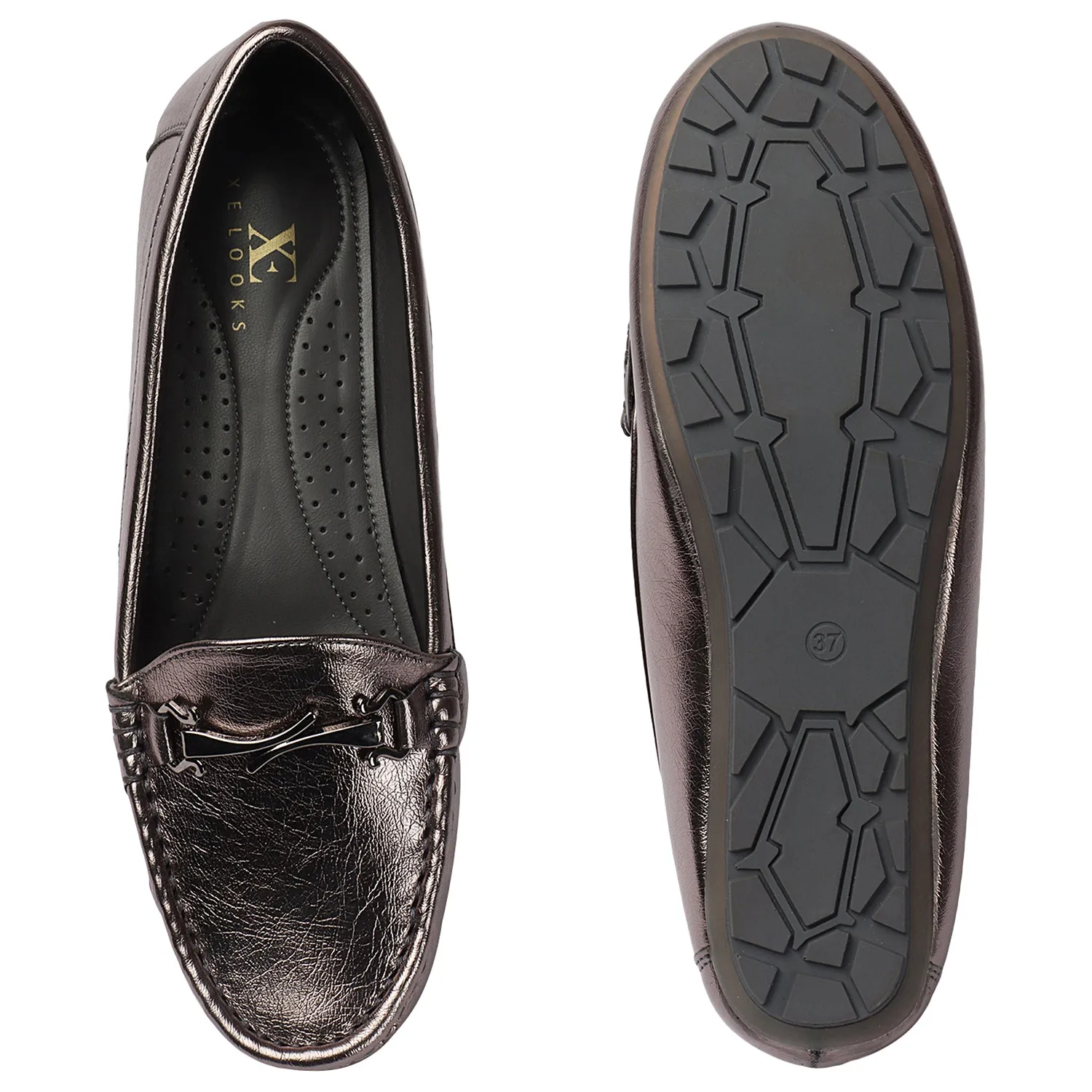 Chic & Elegant Textured Loafers With Cushioned Footbed