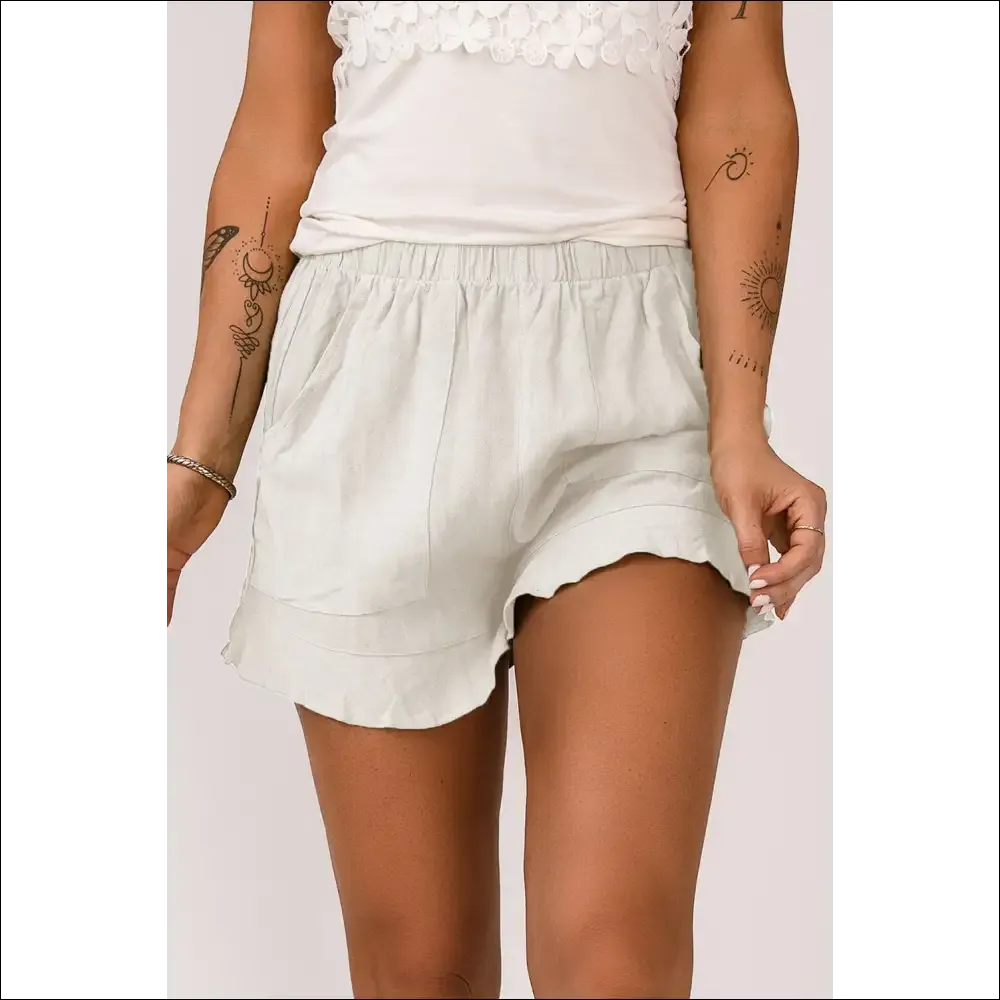 Chic Elastic Waist Pocketed Shorts for Women
