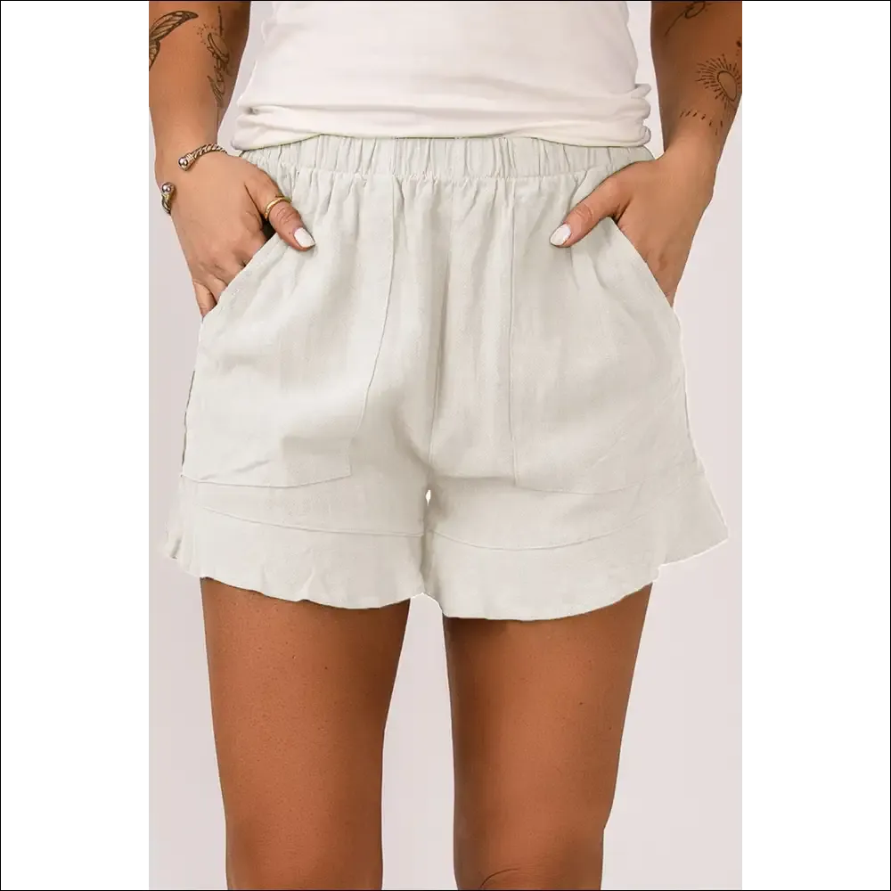 Chic Elastic Waist Pocketed Shorts for Women