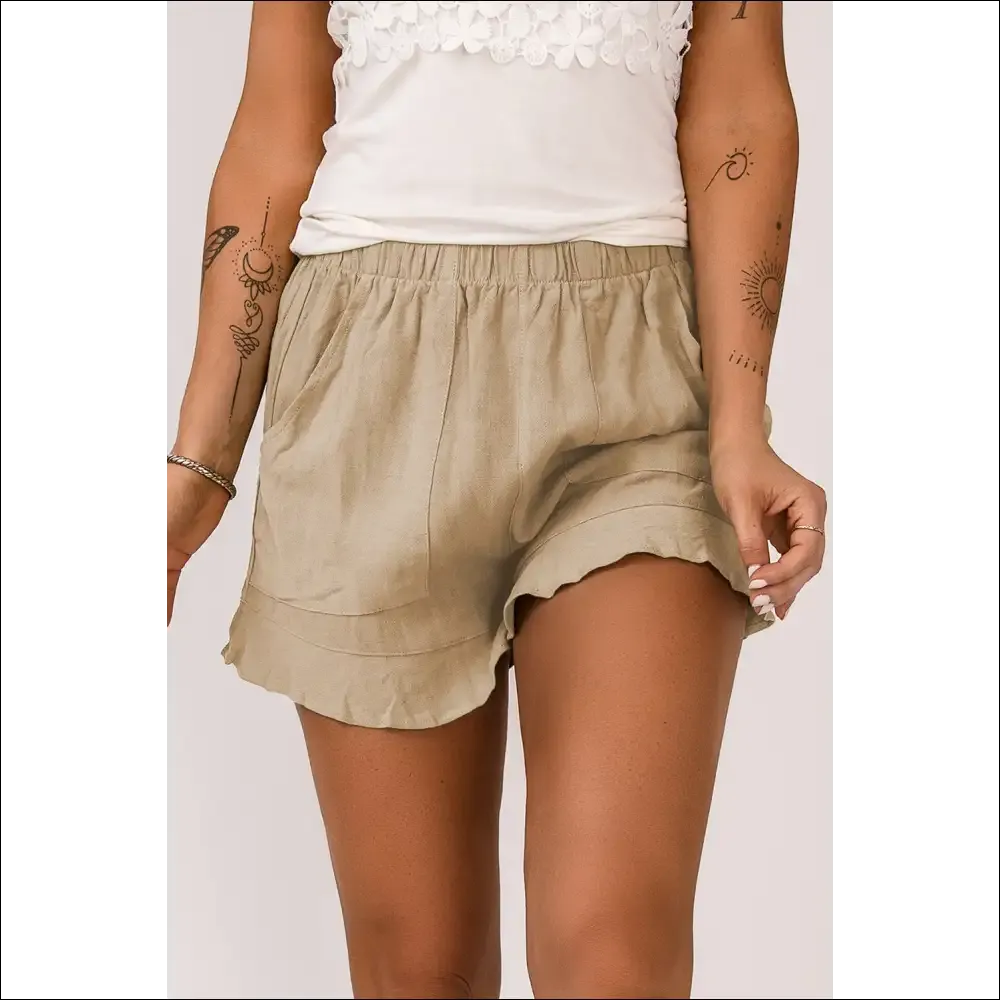 Chic Elastic Waist Pocketed Shorts for Women