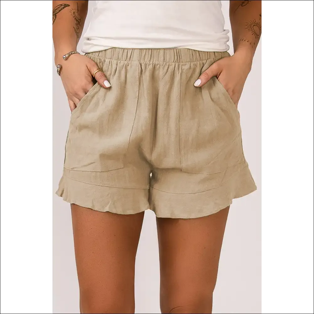 Chic Elastic Waist Pocketed Shorts for Women