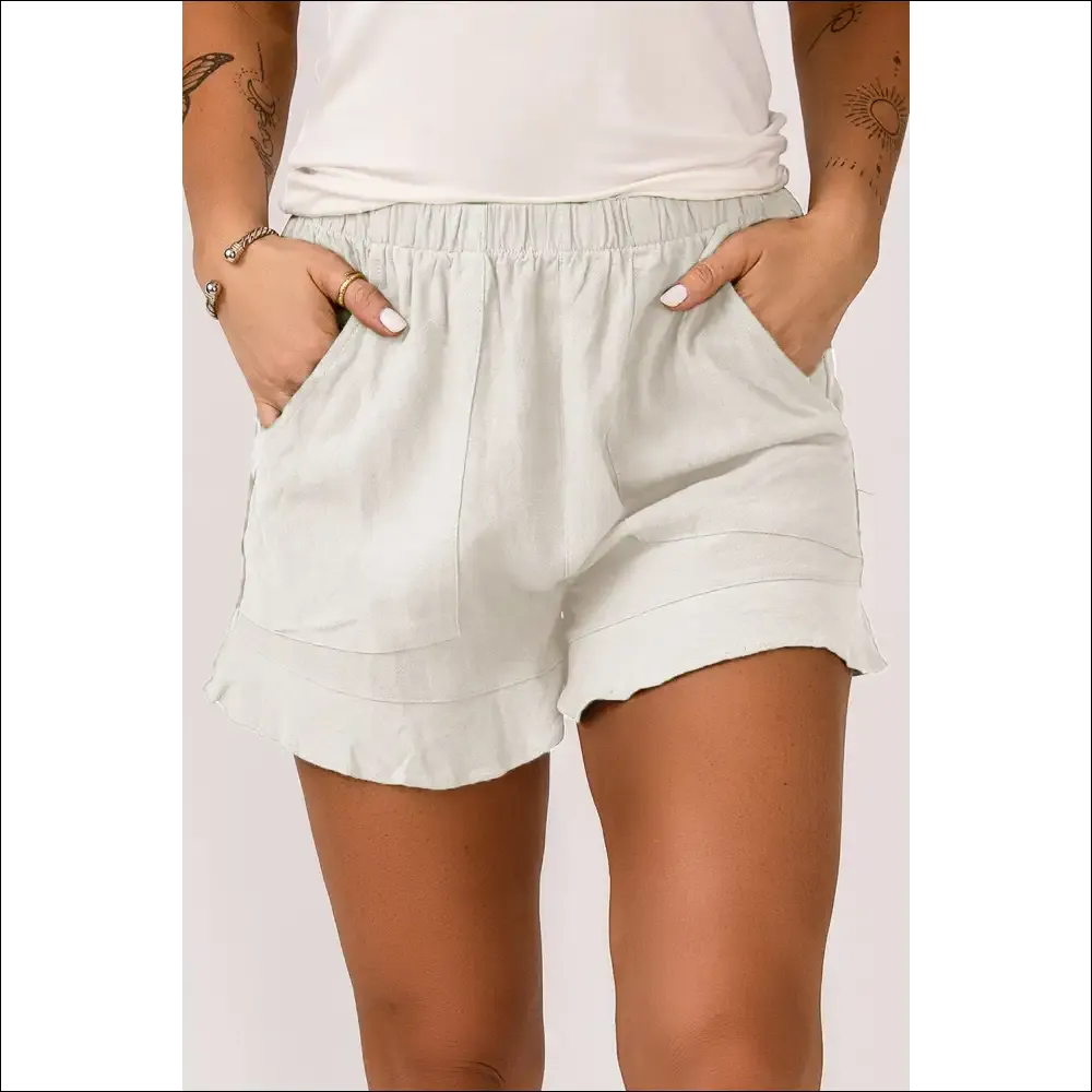 Chic Elastic Waist Pocketed Shorts for Women