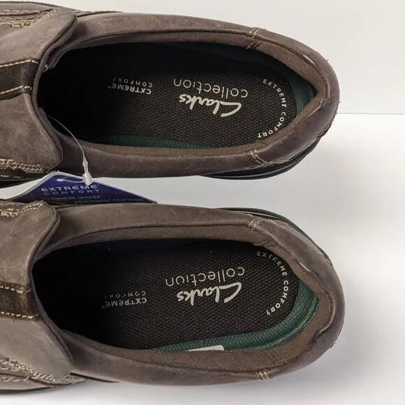 Clarks Gessler Step Slip-On Loafers, Brown Leather, Men's 9 Wide