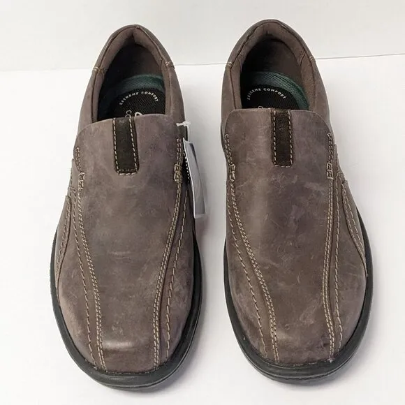 Clarks Gessler Step Slip-On Loafers, Brown Leather, Men's 9 Wide