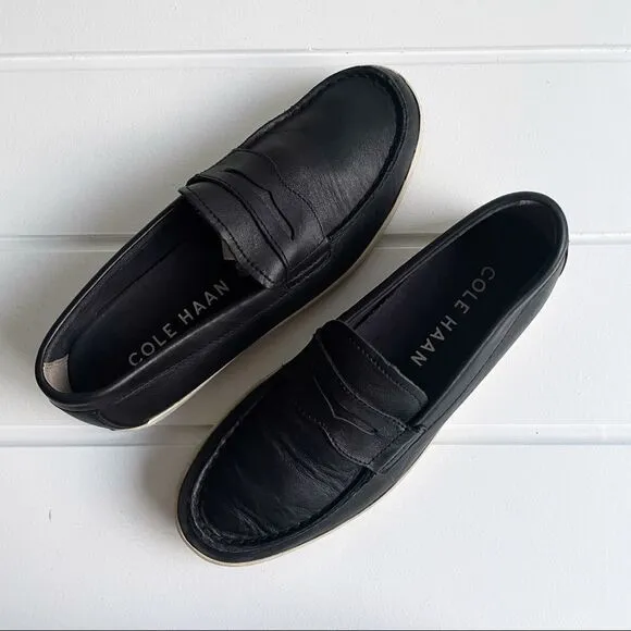 Cole Haan Men's Black GrandPro Rally Leather Penny Loafers Size 8 1/2