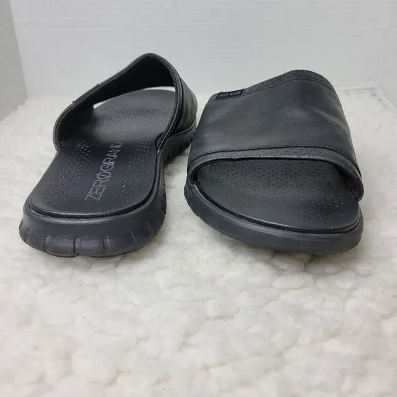 Cole Haan Zero Grand Mens Slide Sandals Size 12 Black Leather Shoes C24989