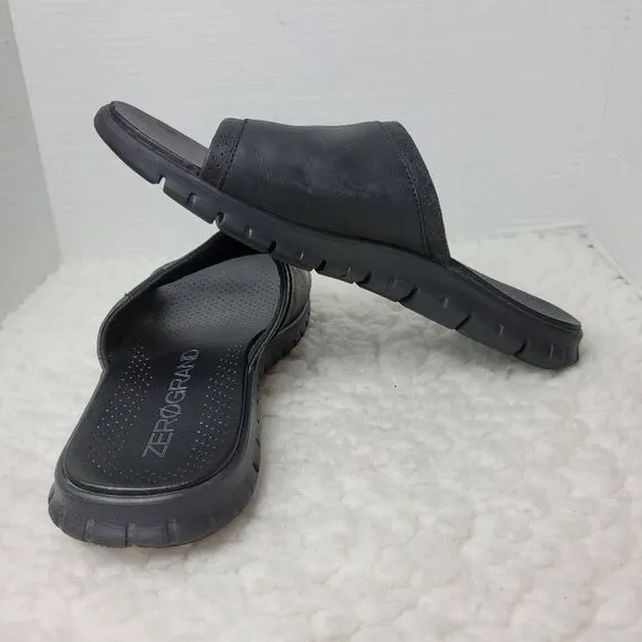 Cole Haan Zero Grand Mens Slide Sandals Size 12 Black Leather Shoes C24989