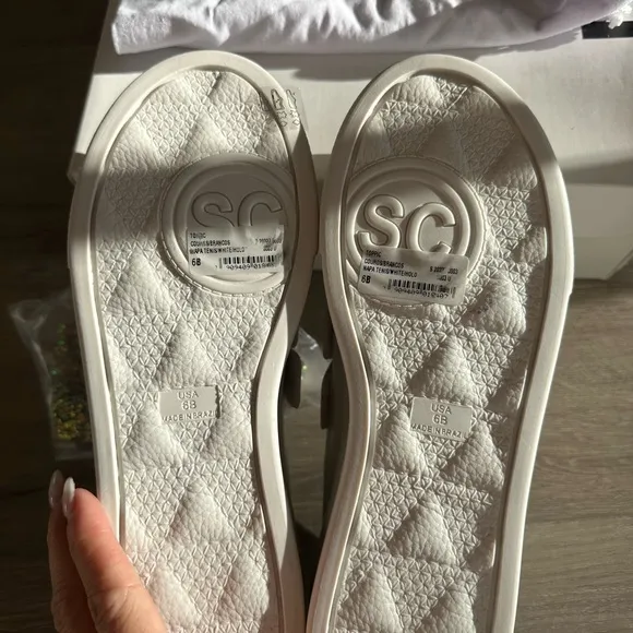 COPY - Schutz White Glitter Heel Strap Sneakers - Size 6
