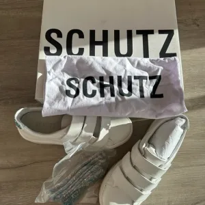 COPY - Schutz White Glitter Heel Strap Sneakers - Size 6