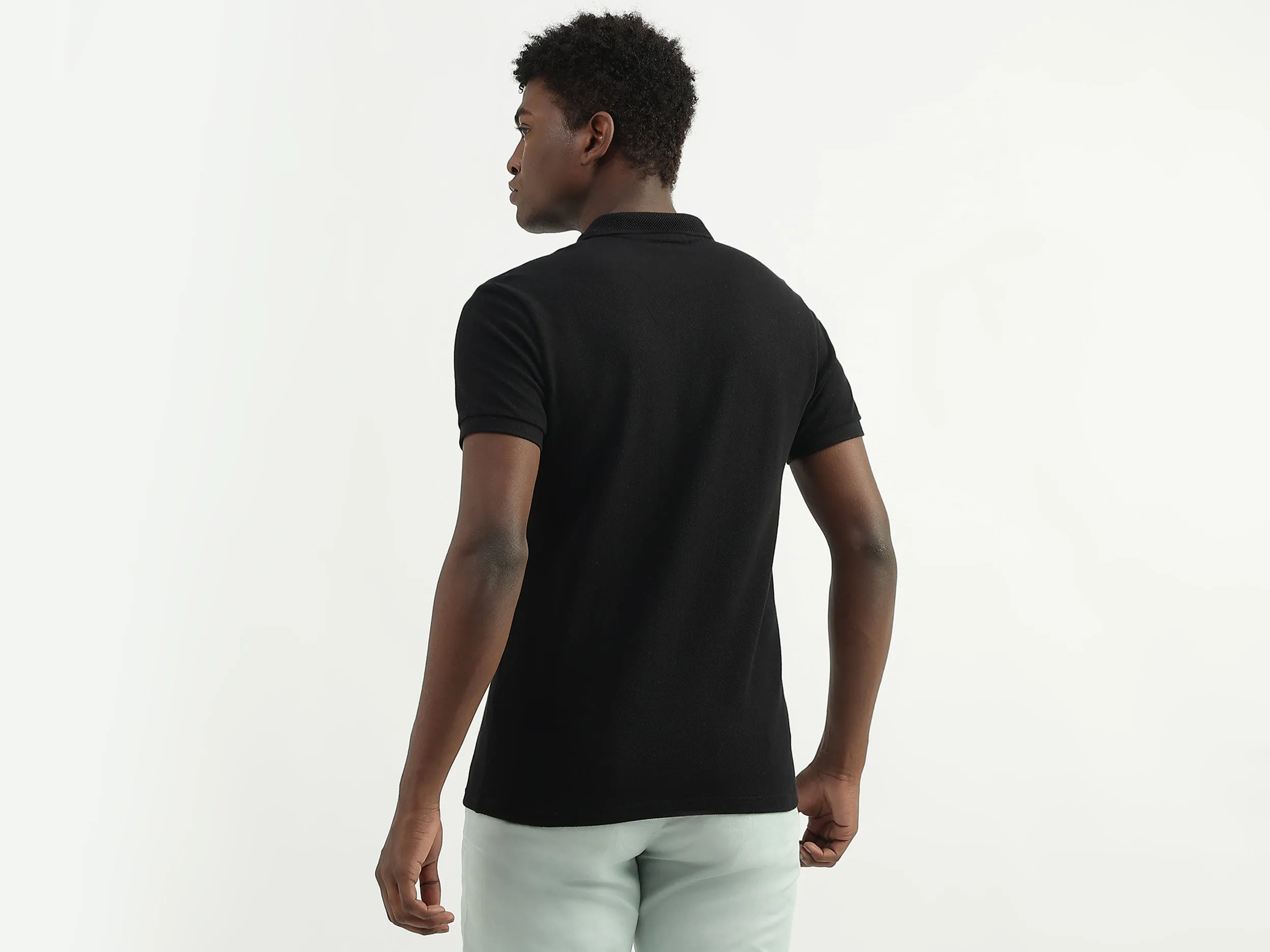 Cotton Solid Polo Collar Mens T-shirts