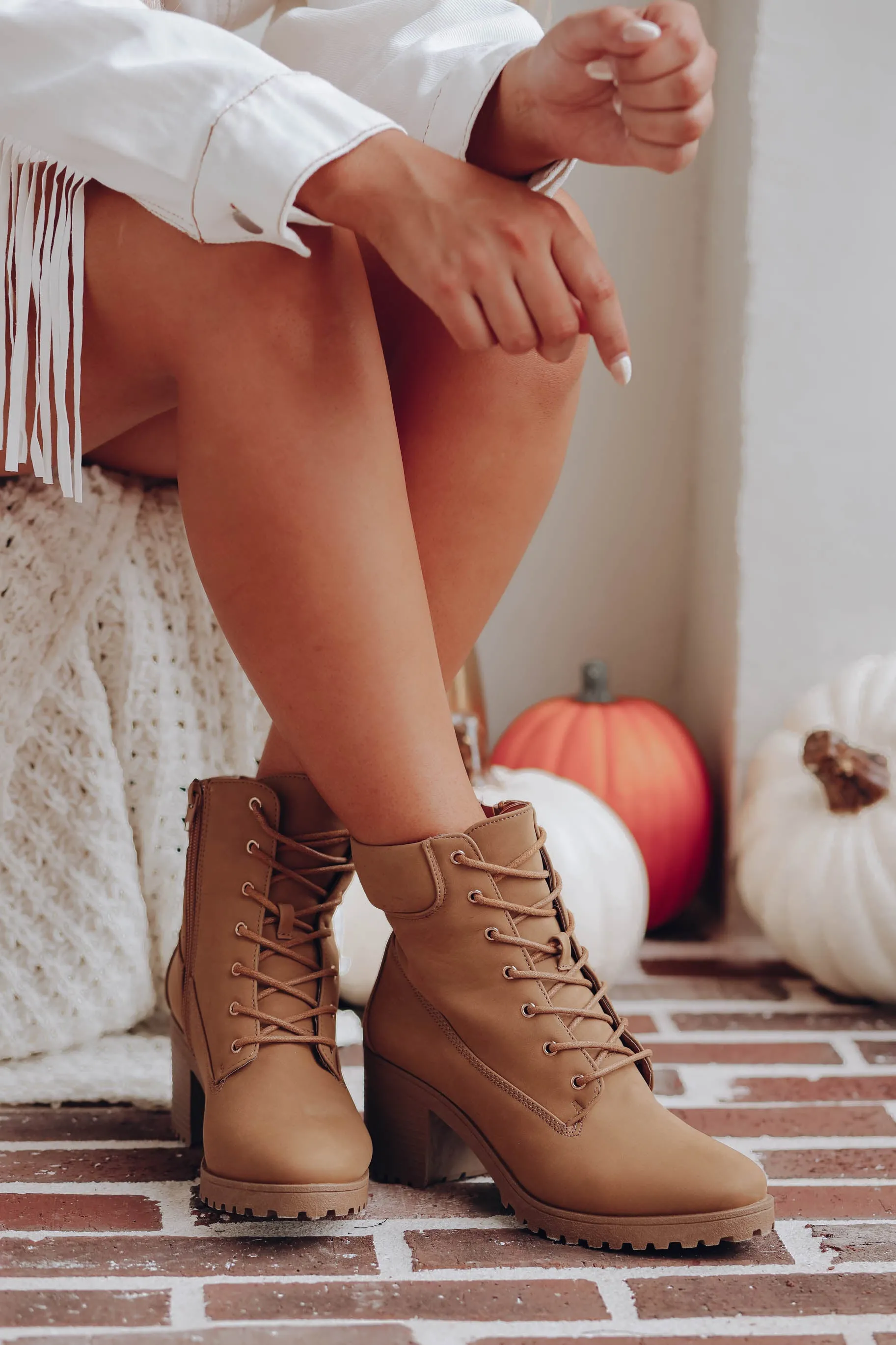 Denali Lace Up Combat Boots - Camel - FINAL SALE - Size 5
