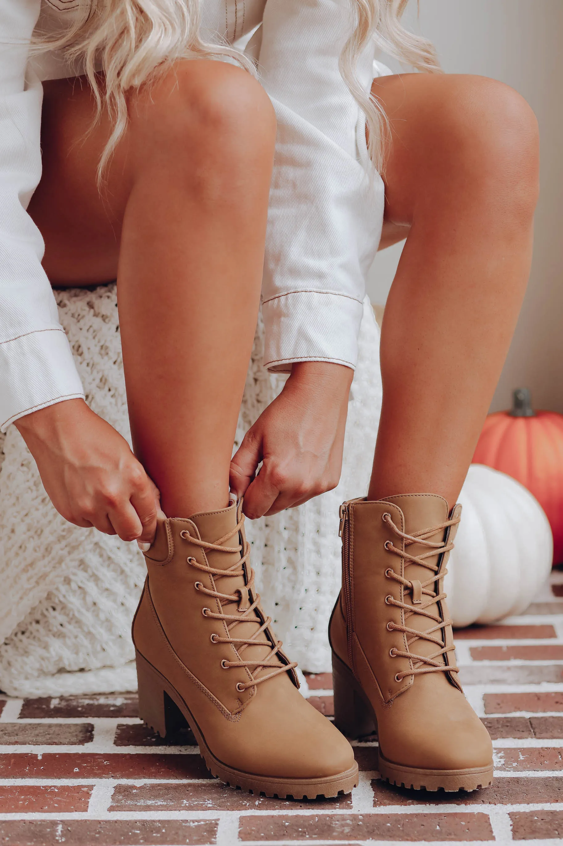 Denali Lace Up Combat Boots - Camel - FINAL SALE - Size 5