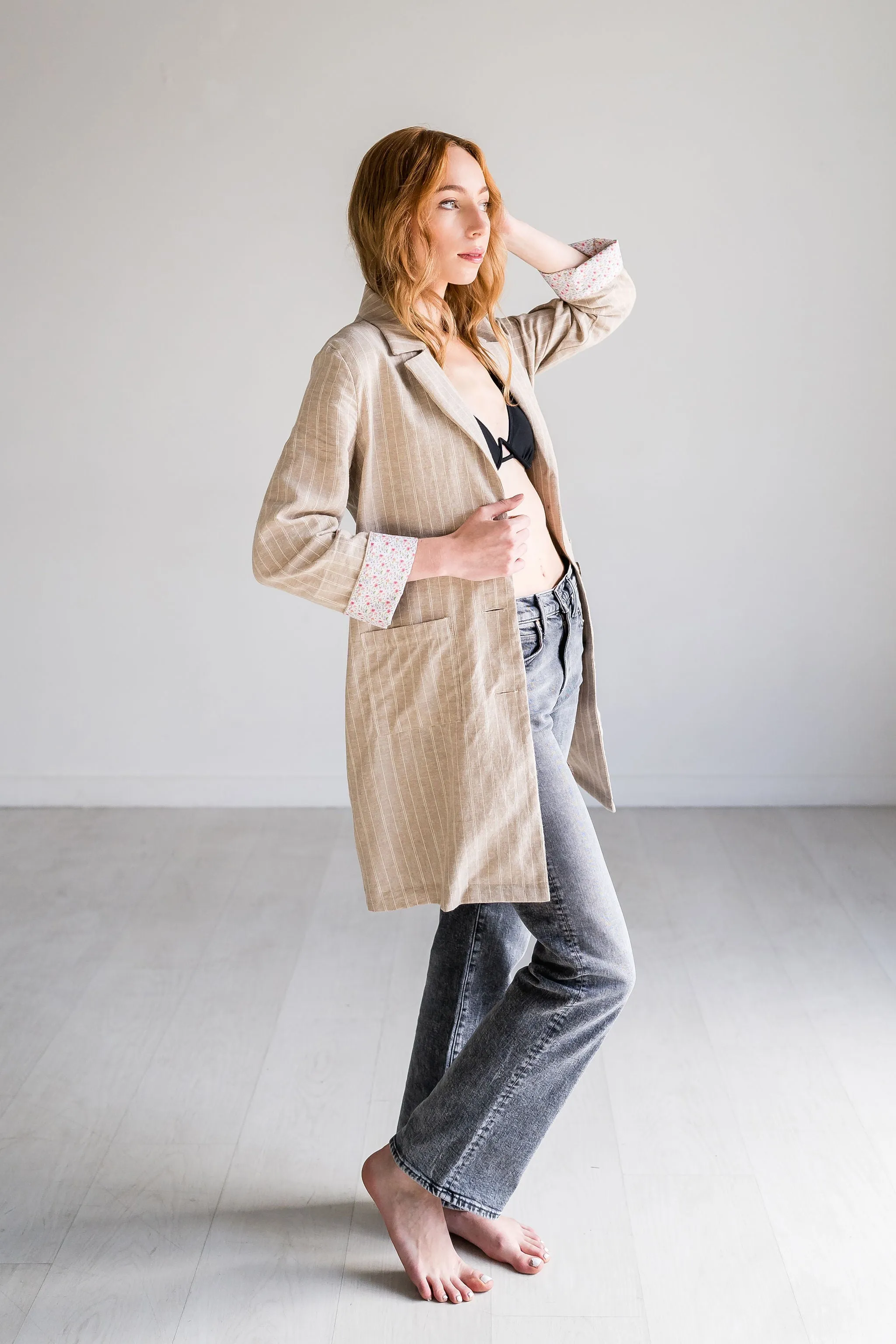 Desert Sand Longline Relaxed Blazer