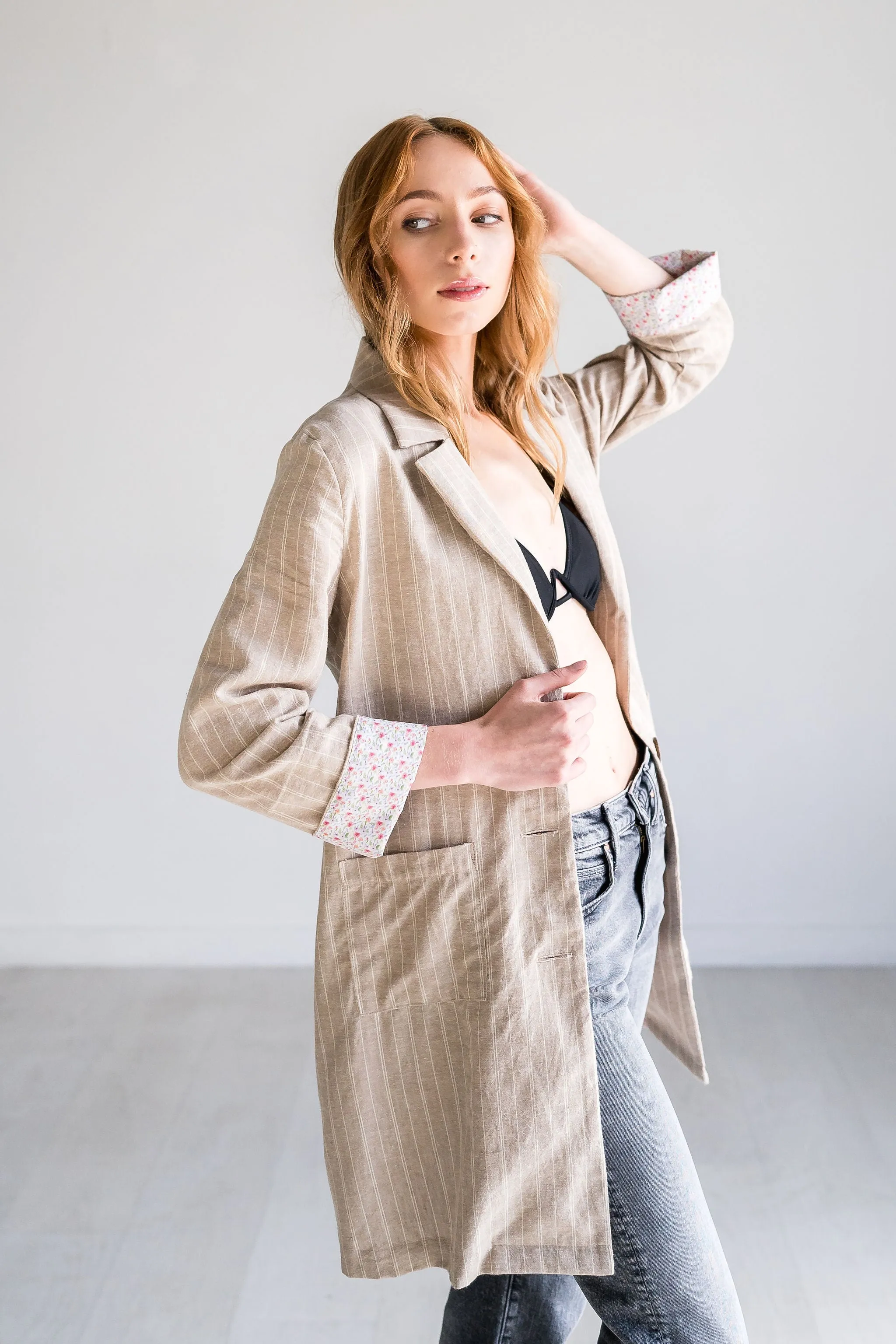 Desert Sand Longline Relaxed Blazer