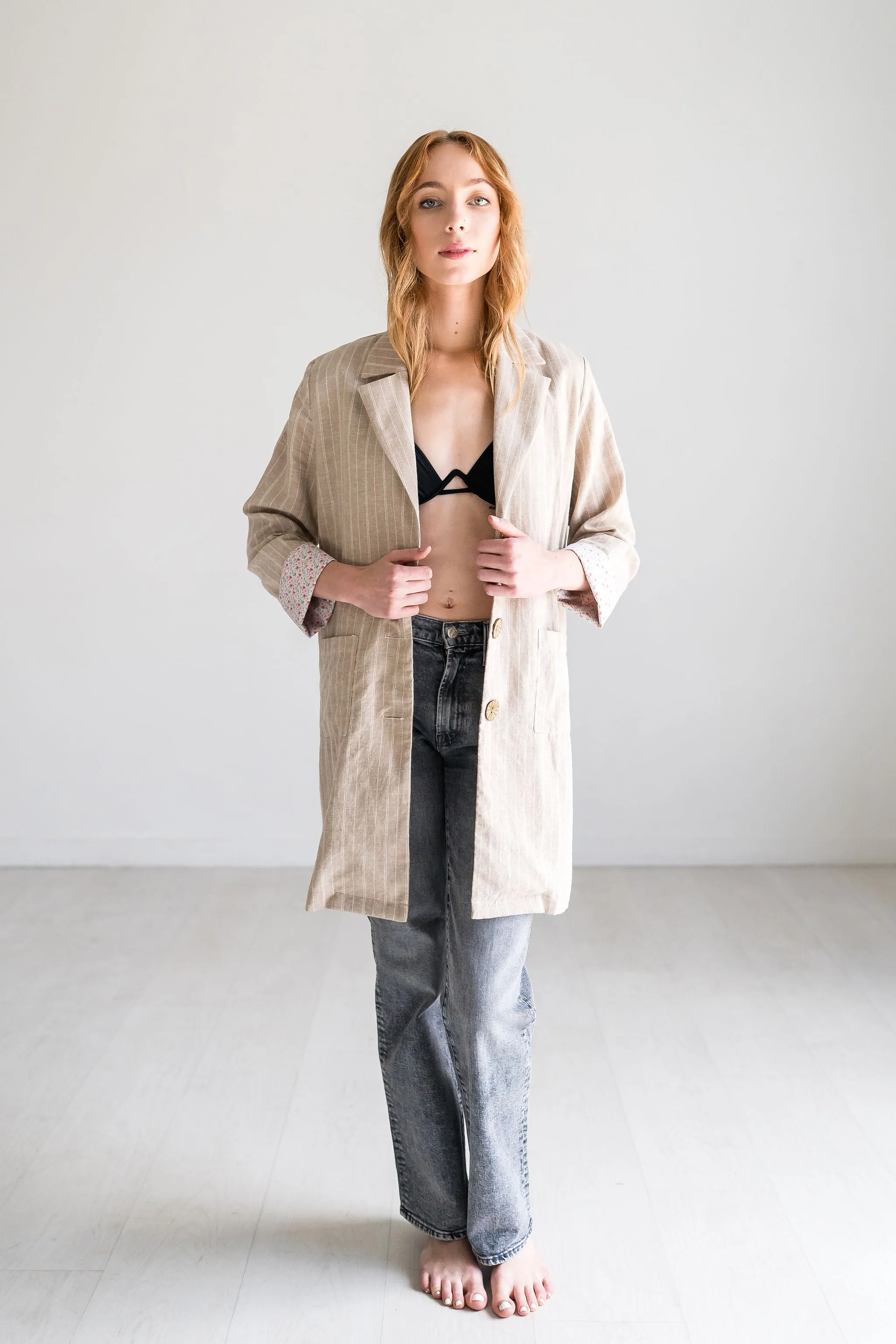 Desert Sand Longline Relaxed Blazer