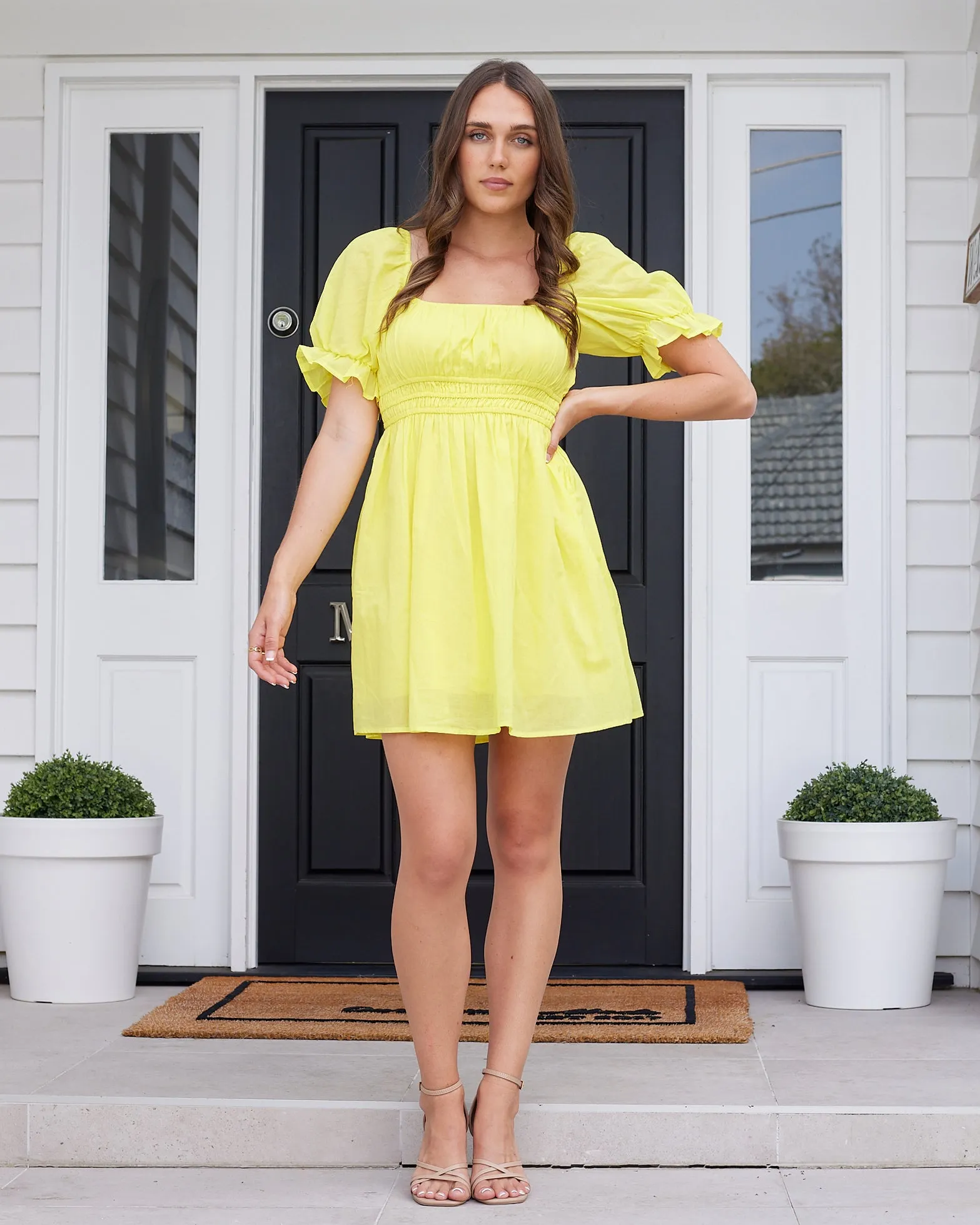 Dolly Mini Dress-Yellow