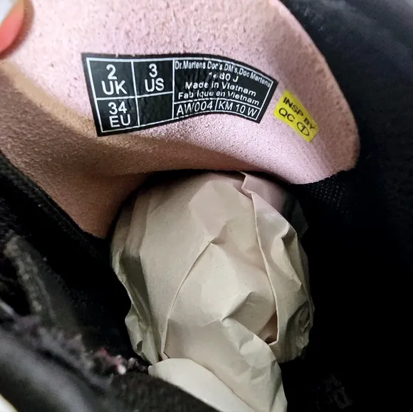 Dr. Martens Girl's Light Pink Patent 1460J Boots, Size 3