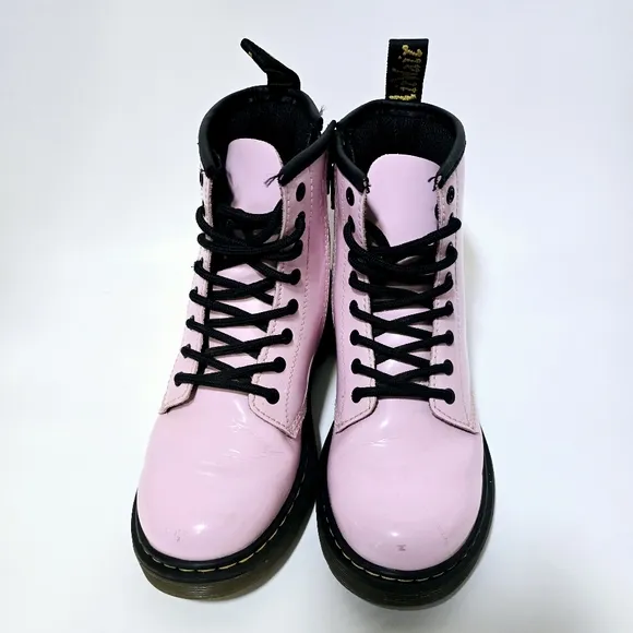 Dr. Martens Girl's Light Pink Patent 1460J Boots, Size 3