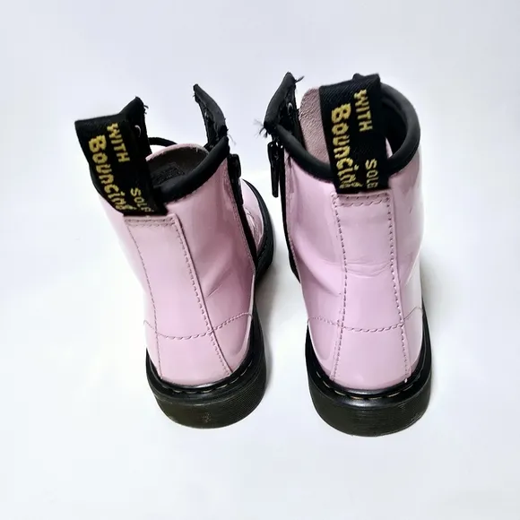 Dr. Martens Girl's Light Pink Patent 1460J Boots, Size 3