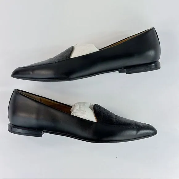 Everlane The Modern Piont Leather Loafers Flat Slip On Italy In Black Size US 6