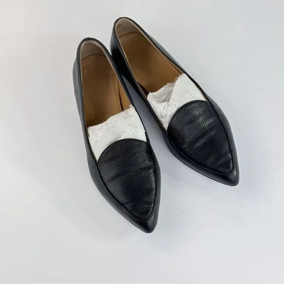 Everlane The Modern Piont Leather Loafers Flat Slip On Italy In Black Size US 6