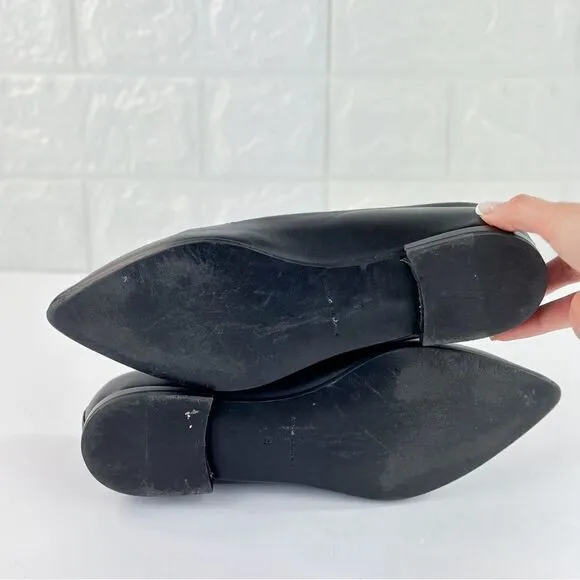 Everlane The Modern Piont Leather Loafers Flat Slip On Italy In Black Size US 6