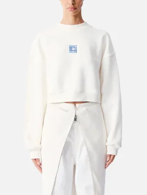 Everyday White Cropped Sweatshirt