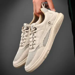 Fashion Genuine Leather Mesh Loafers Oxfords Men Sneakers